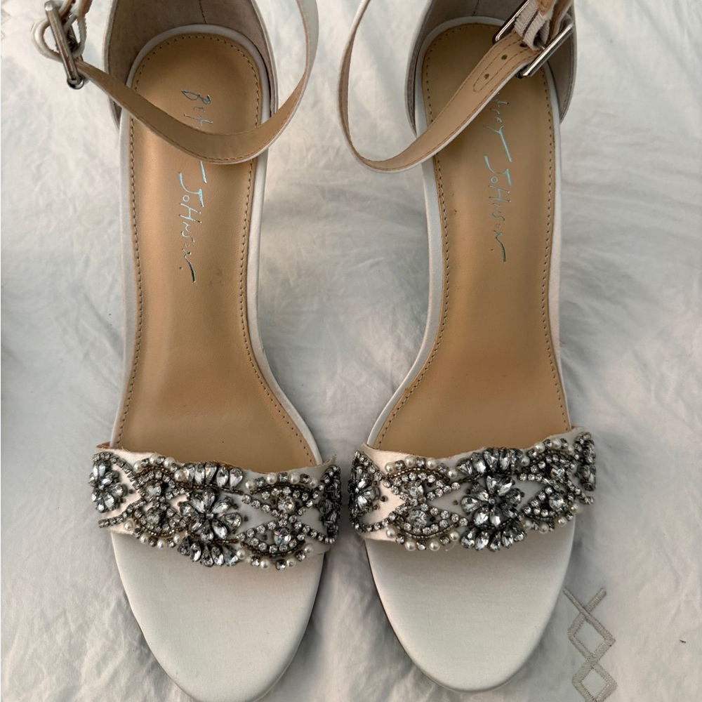 Betsy Johnson Elegant White Beaded Women's Sandals